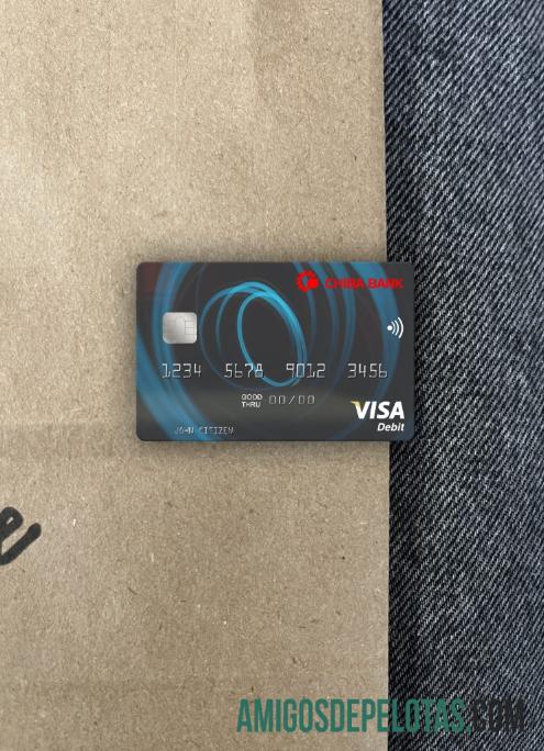 Cartão de débito Visa do Japão Chiba Bank Photolook Front exemplo